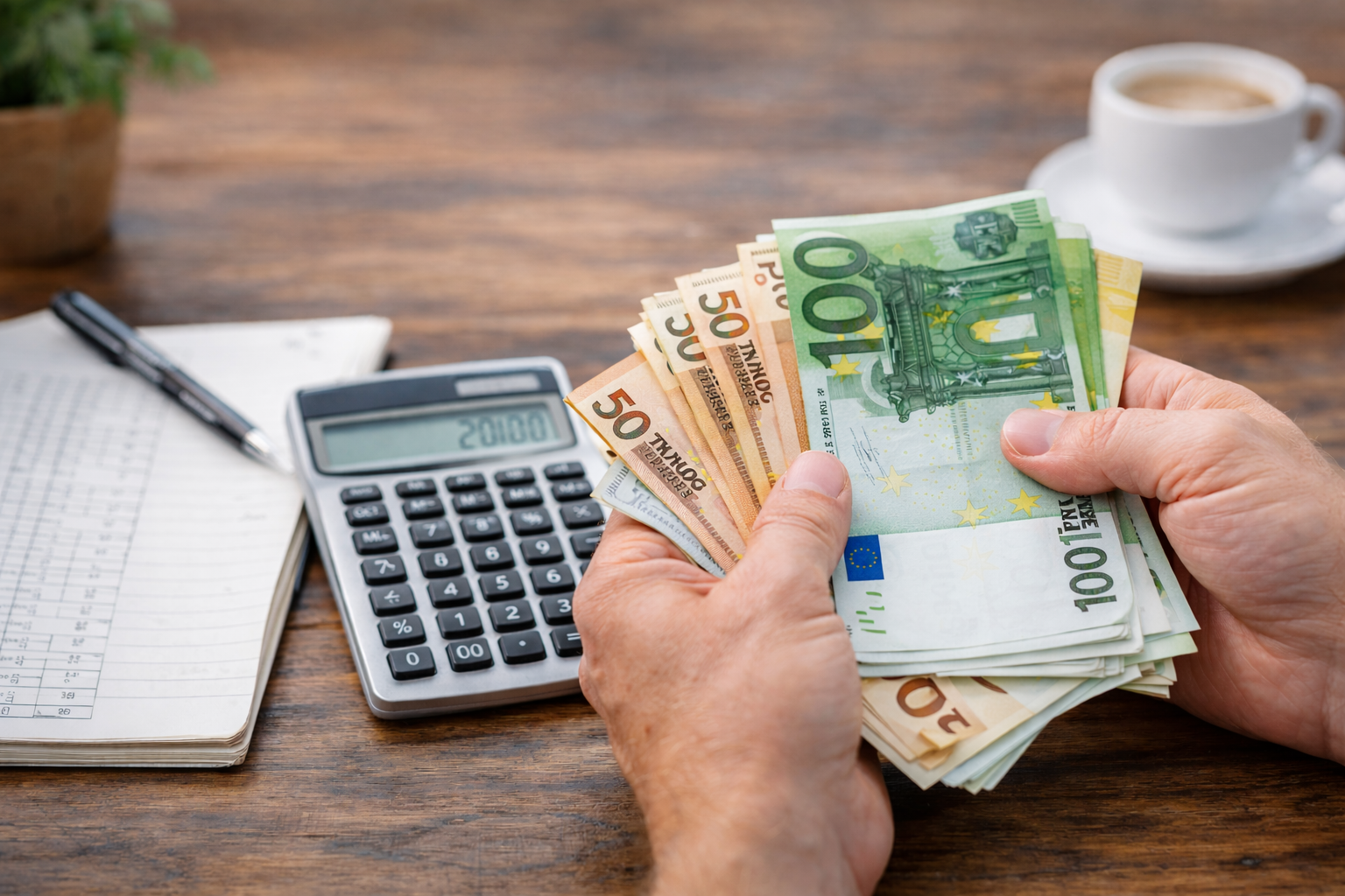 Seteleiden laskeminen pöydällä